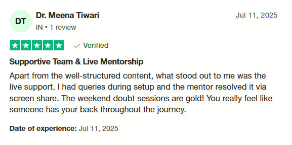 Testimonial from a successful student 3