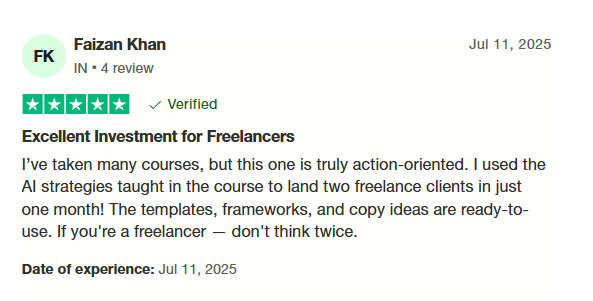 Testimonial from a successful student 4
