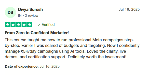 Testimonial from a successful student 5