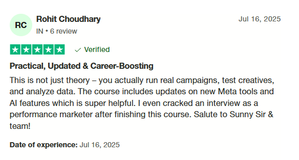 Testimonial from a successful student 6